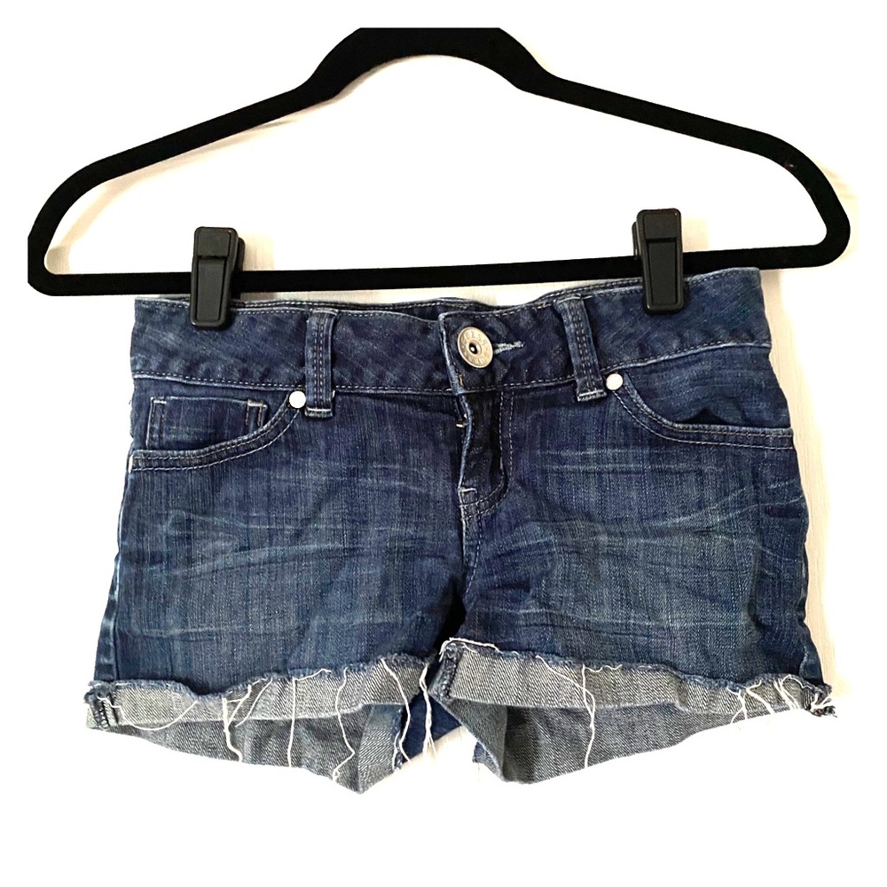 Guess Dark Wash Distressed Denim Jean Shorts